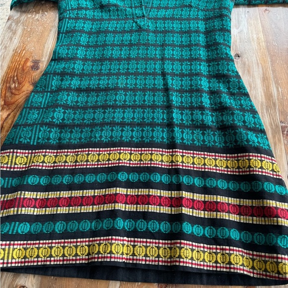 Vintage 1960s Dress Batik Dress Cotton Weave Size 8 - Picture 16 of 16